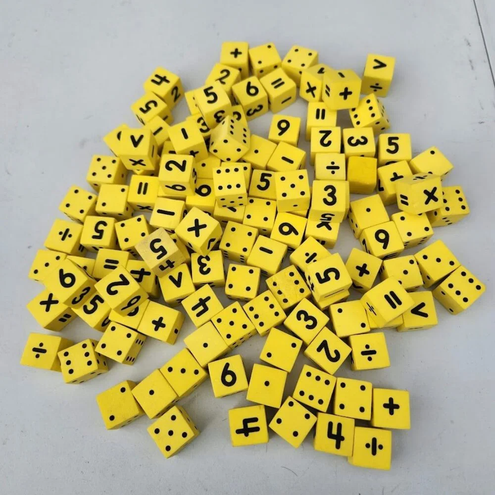 Koplow Games Foam Spot & Number Dice Yellow Math Mathematics Manipulatives Ideal